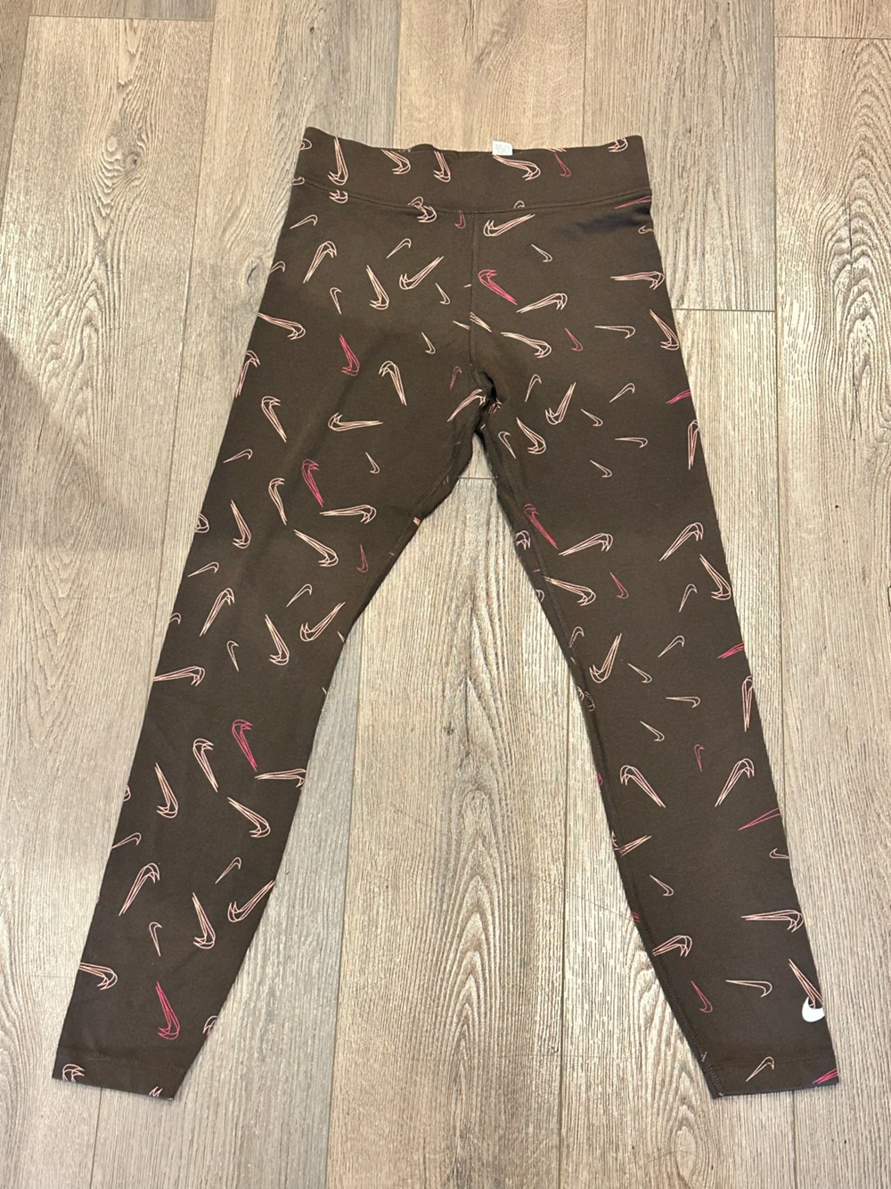Nike Sportswear Brown Pink All Over Swoosh High Waist Leggings M DO2577-237